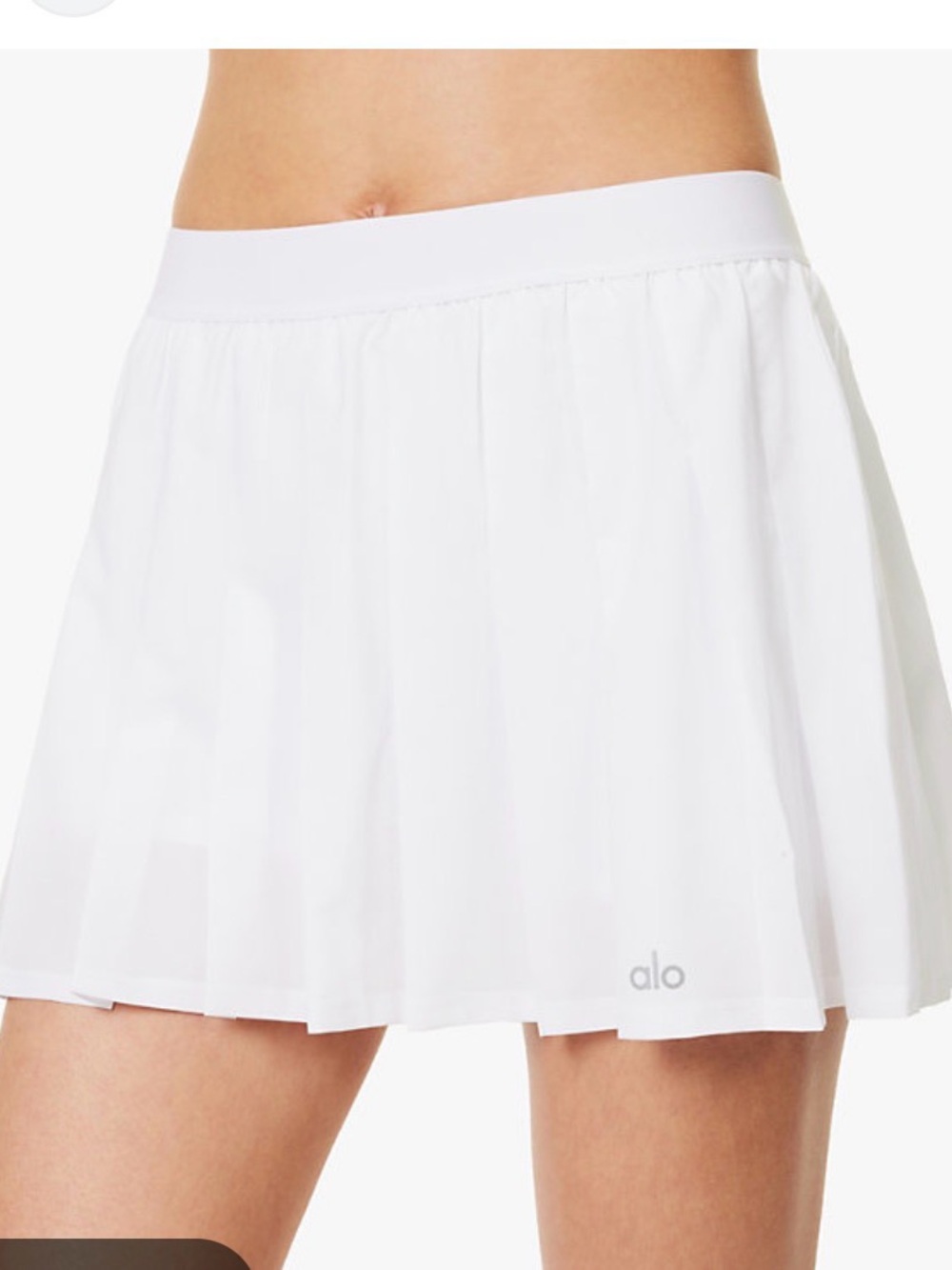ALO Yoga White pleated Tennis Skirt with Elastic Waistband XS